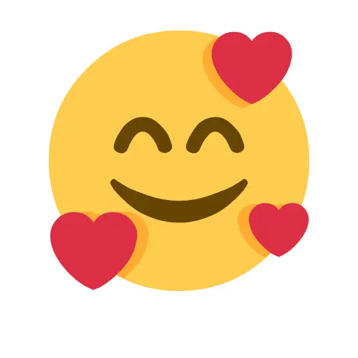 smiling face with 3 hearts